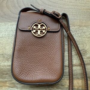 Tory Burch Tan Leather Phone Crossbody